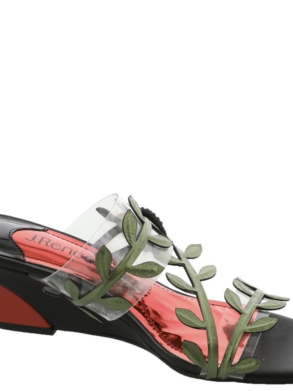 J. Renee Red Metallic Slide Sandal with Leaf & Ladybug Detail (NWOT)
